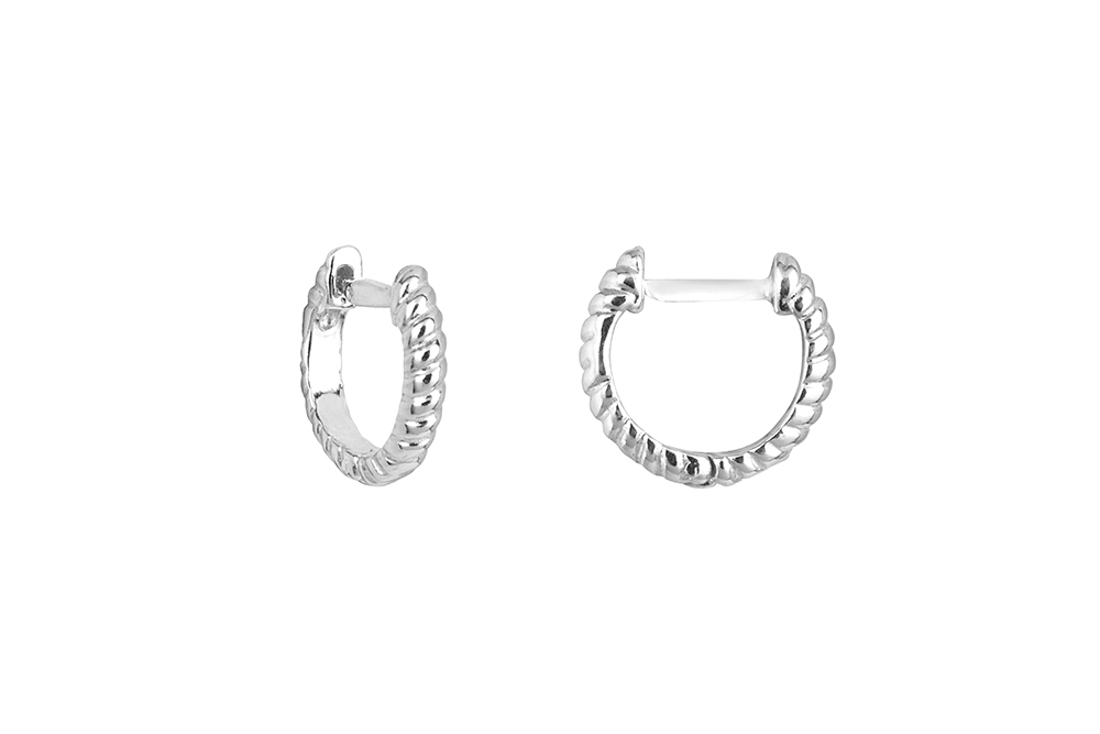 Pendientes Plata Aro Trenzado 12mm
