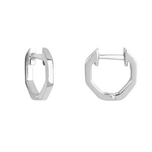 Pendientes Plata Aro Octógono 11mm