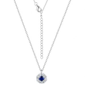 Collar Plata Roseta Azul