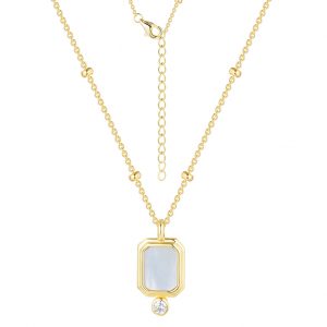 Collar Plata Medalla Octogonal Gold