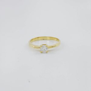 Anillo Solitario Oro Amarillo 0.11CT