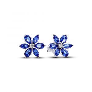 Pendientes de Botón Herbario Azul Brillante 292407C01l