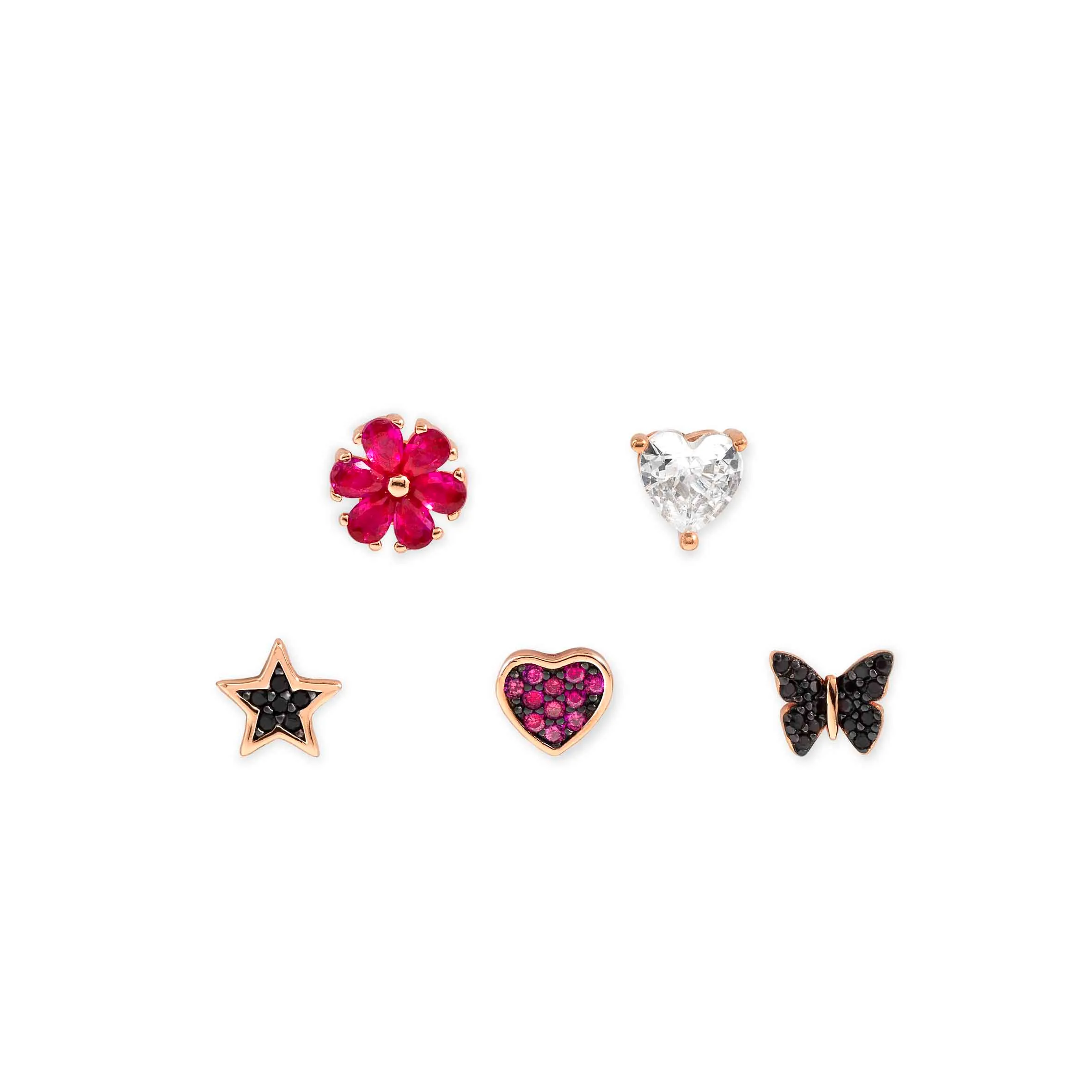 Set Pendientes Sweetrock Nature Oro Rosa 148043 047