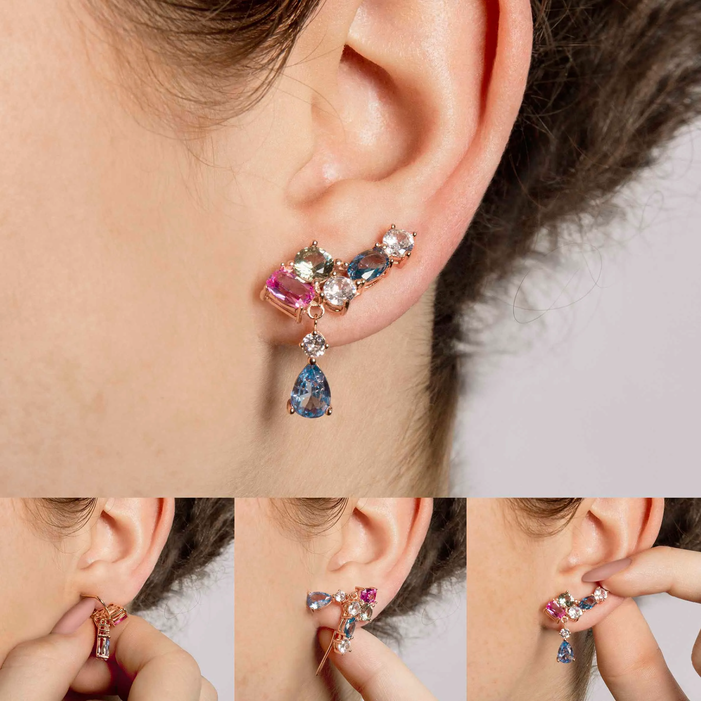 Pendientes Colour Wave Zirconita Colgante 149828 010 - Imagen 2