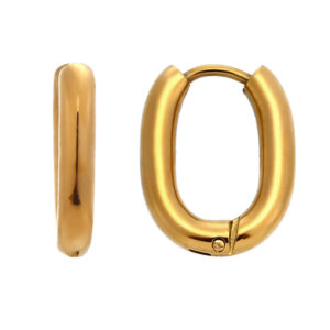Pendientes Acero Aro Rectangular Gold
