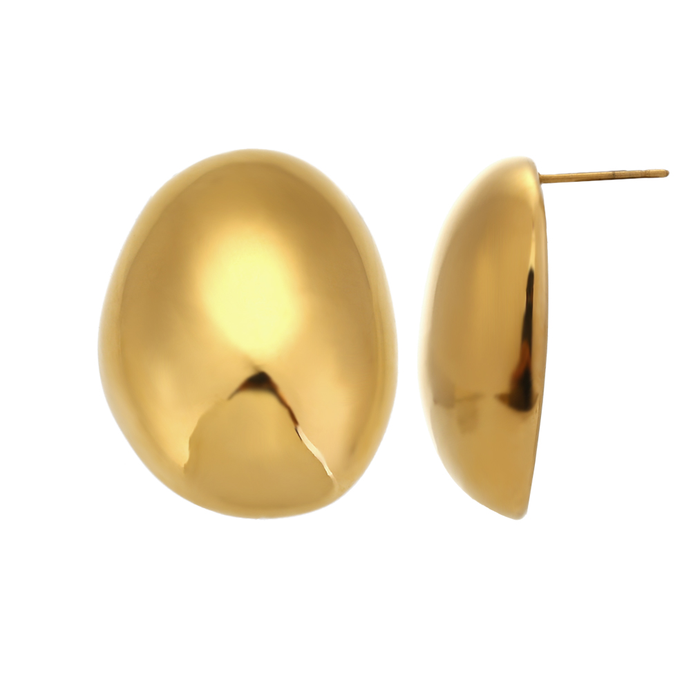 Pendientes Acero Ovalos Gold