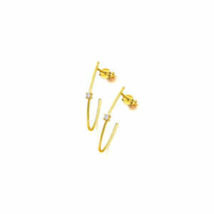 Pendientes  Aro Oro Alargado Brillante GB098OA