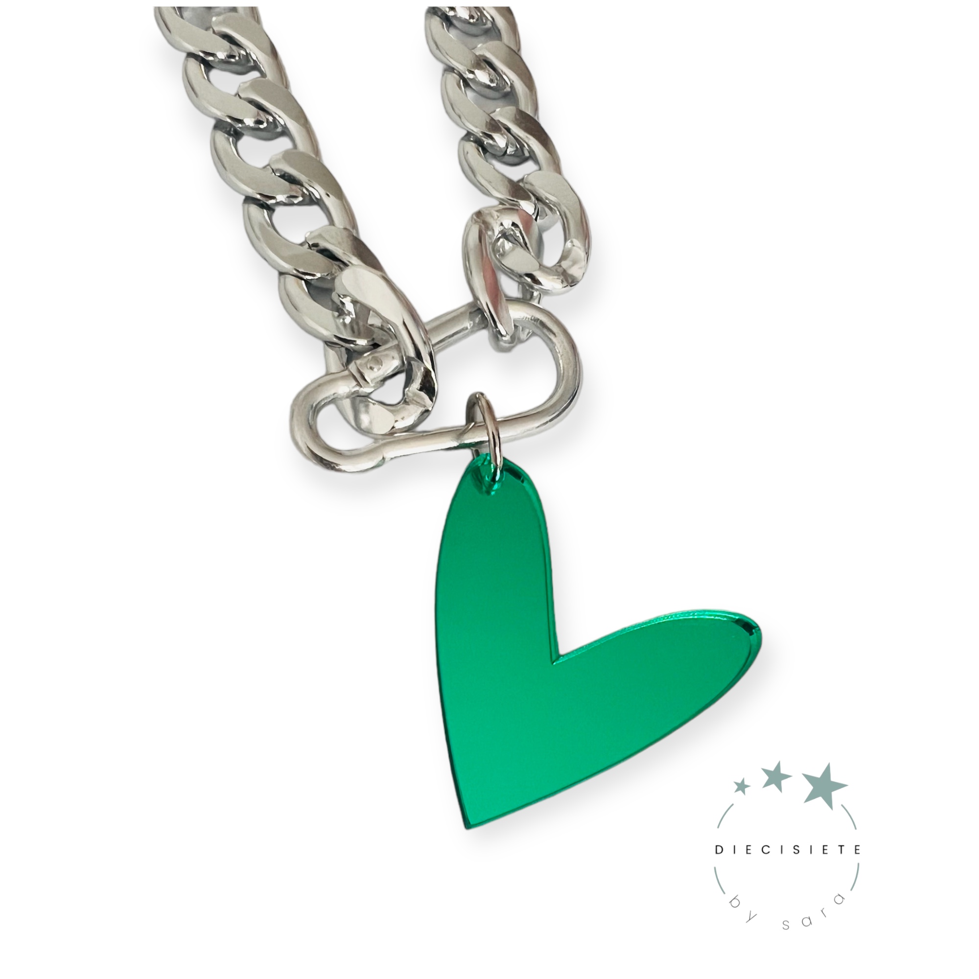 Collar Corazón XL Verde