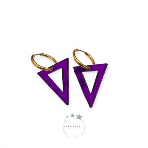 Pendientes Aro Triangulo Violeta
