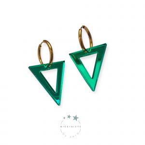 Pendientes Aro Triangulo Verde