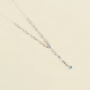 Collar MIdi Jackie Plata/ Azul Aguamarina 02621003-073-