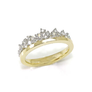 Anillo Oro Amarillo Crown Diamantes