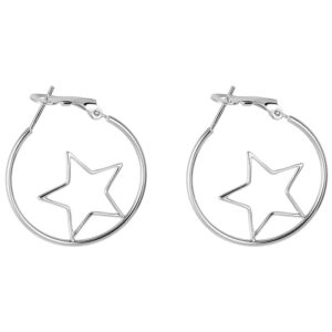 Pendientes Plata Aro 30mm Estrella