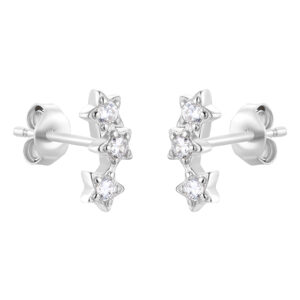 Pendientes Plata Estrellas Brillantes