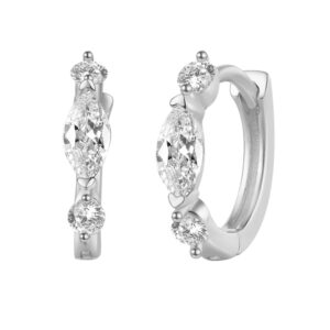 Pendientes Plata Aro Marquise 11mm