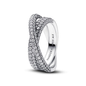 Anillo Doble Banda Cruzada en Pave 193022C01
