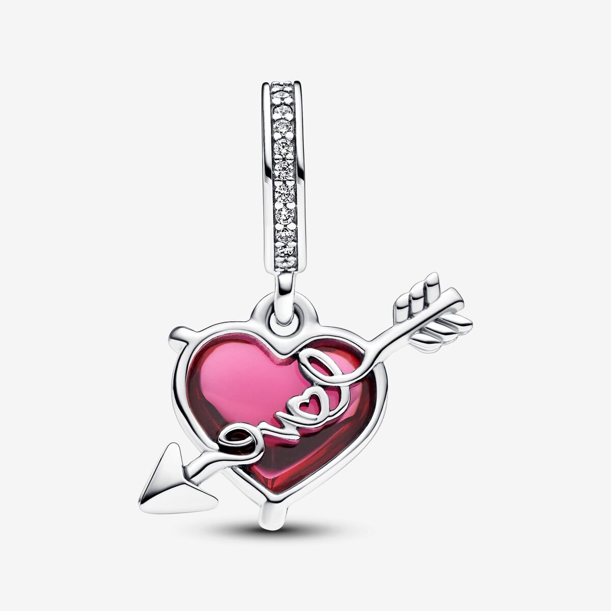 Charm Colgante de Cristal de Murano Corazón Rojo y Flecha 793085C01 - Imagen 3