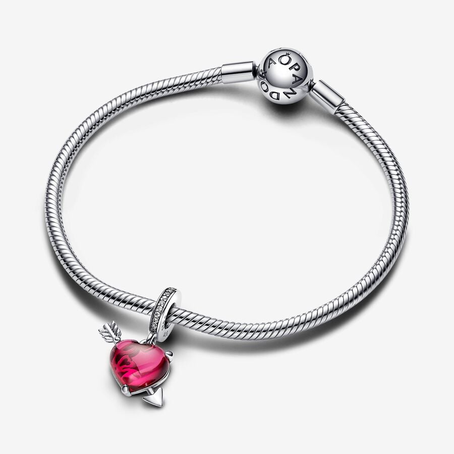 Charm Colgante de Cristal de Murano Corazón Rojo y Flecha 793085C01 - Imagen 4