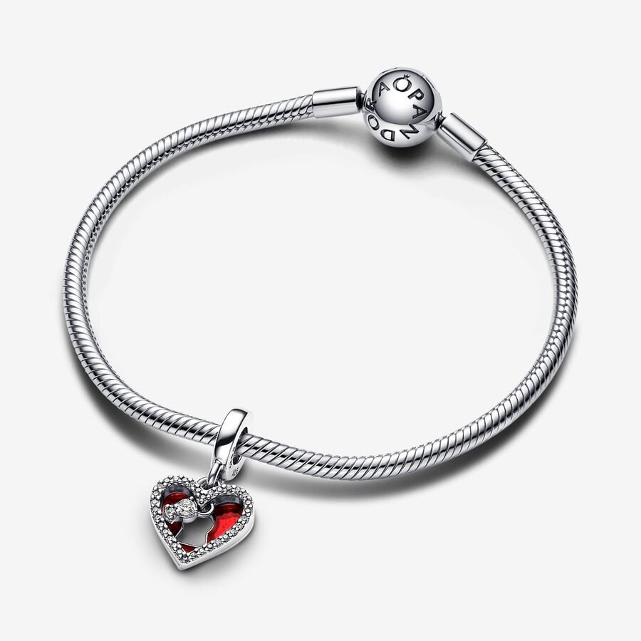 Charm Colgante Doble Corazón Rojo y Cerradura 793119C01 - Imagen 3