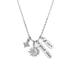 Collar en Plata de Ley Charms Good Vibes
