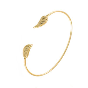 Pulsera Plata Abierta Alas Gold