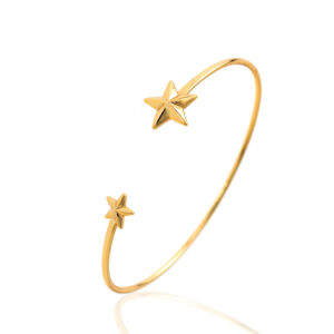 Pulsera Plata Abierta Estrellas Gold