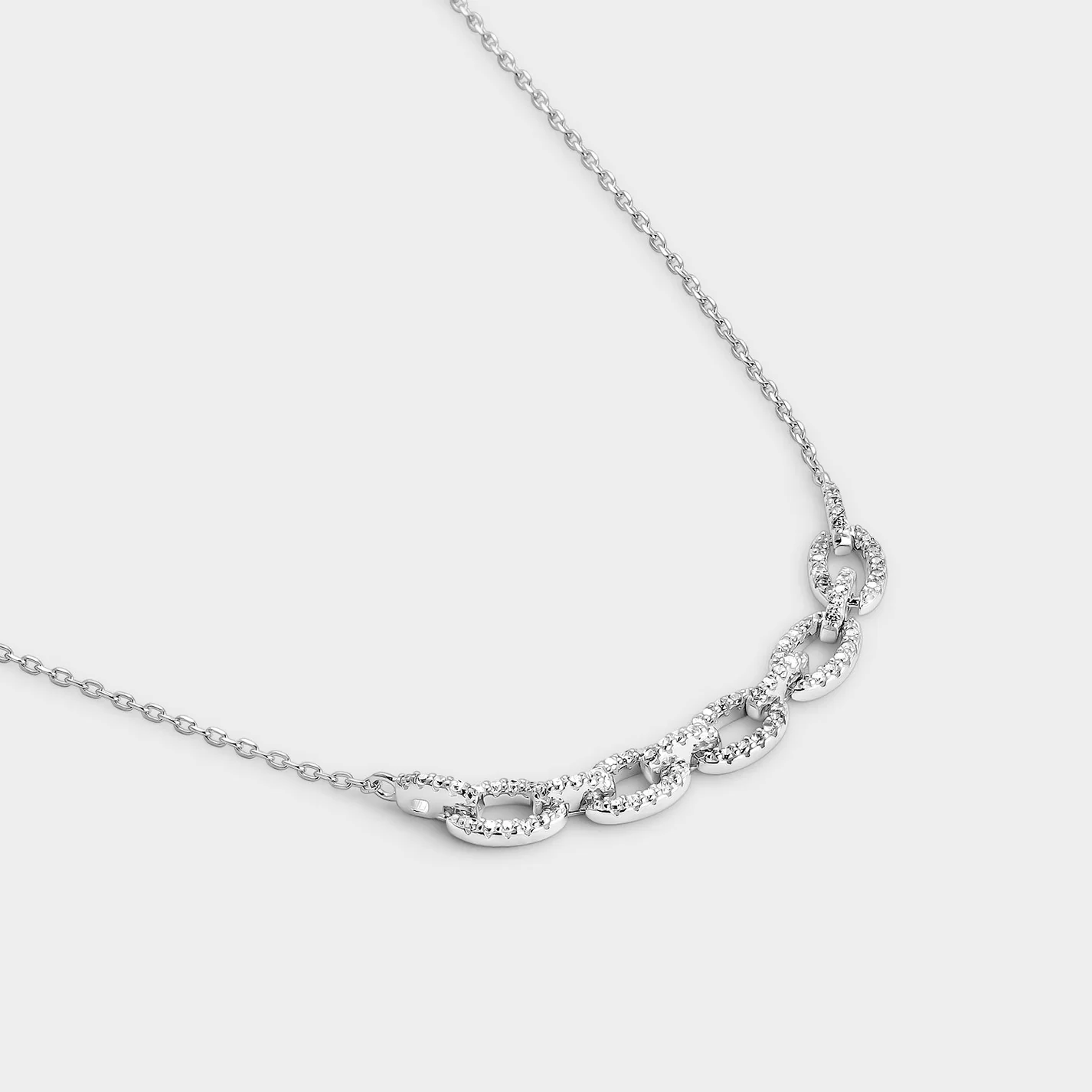 Collar en Plata con Circonitas Eslabones Grandes SNL-101-152-UU - Imagen 2