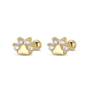 Pendiente Piercing Plata Huella Gold
