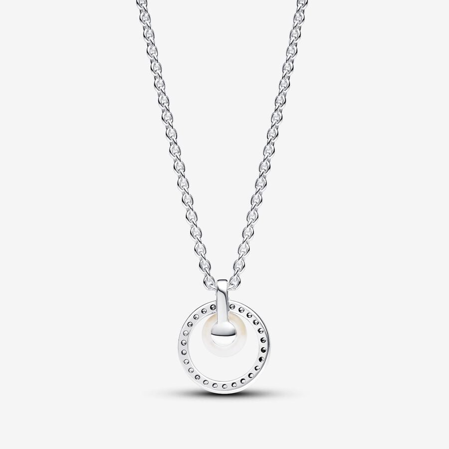 Collar Perla Cultivada de Agua Dulce y Pavé 393165C01-45 - Imagen 2