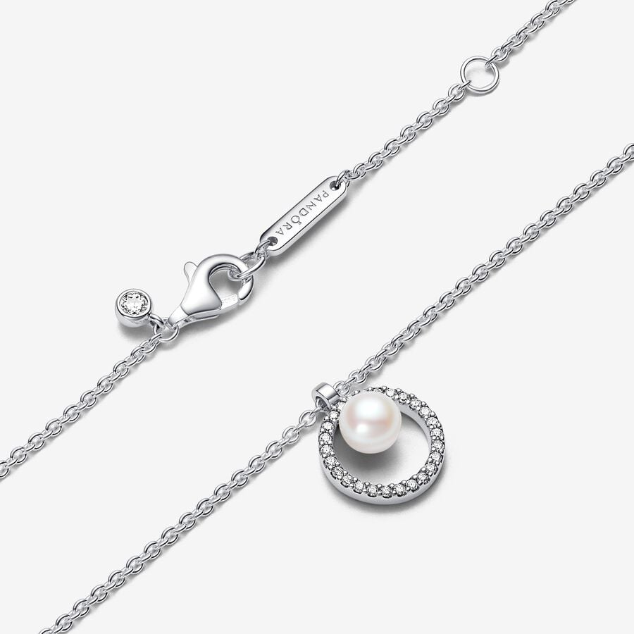 Collar Perla Cultivada de Agua Dulce y Pavé 393165C01-45 - Imagen 3