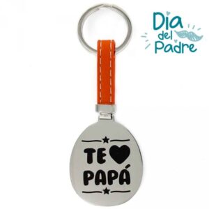 Llavero Acero y Cuero Te Quiero Papá