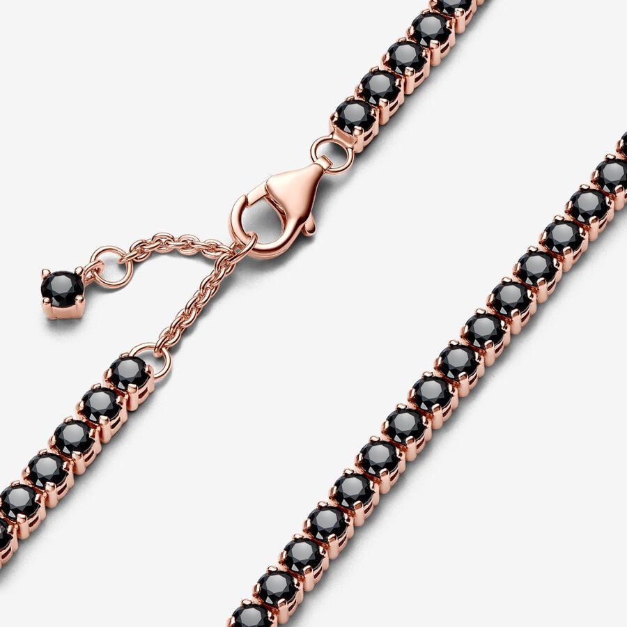 Pulsera Tenis Negra Brillante 381409C02 - Imagen 2