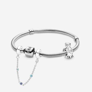 Conjunto de Regalo Pulsera y Charm Ángel del Amor con Cadena de Seguridad