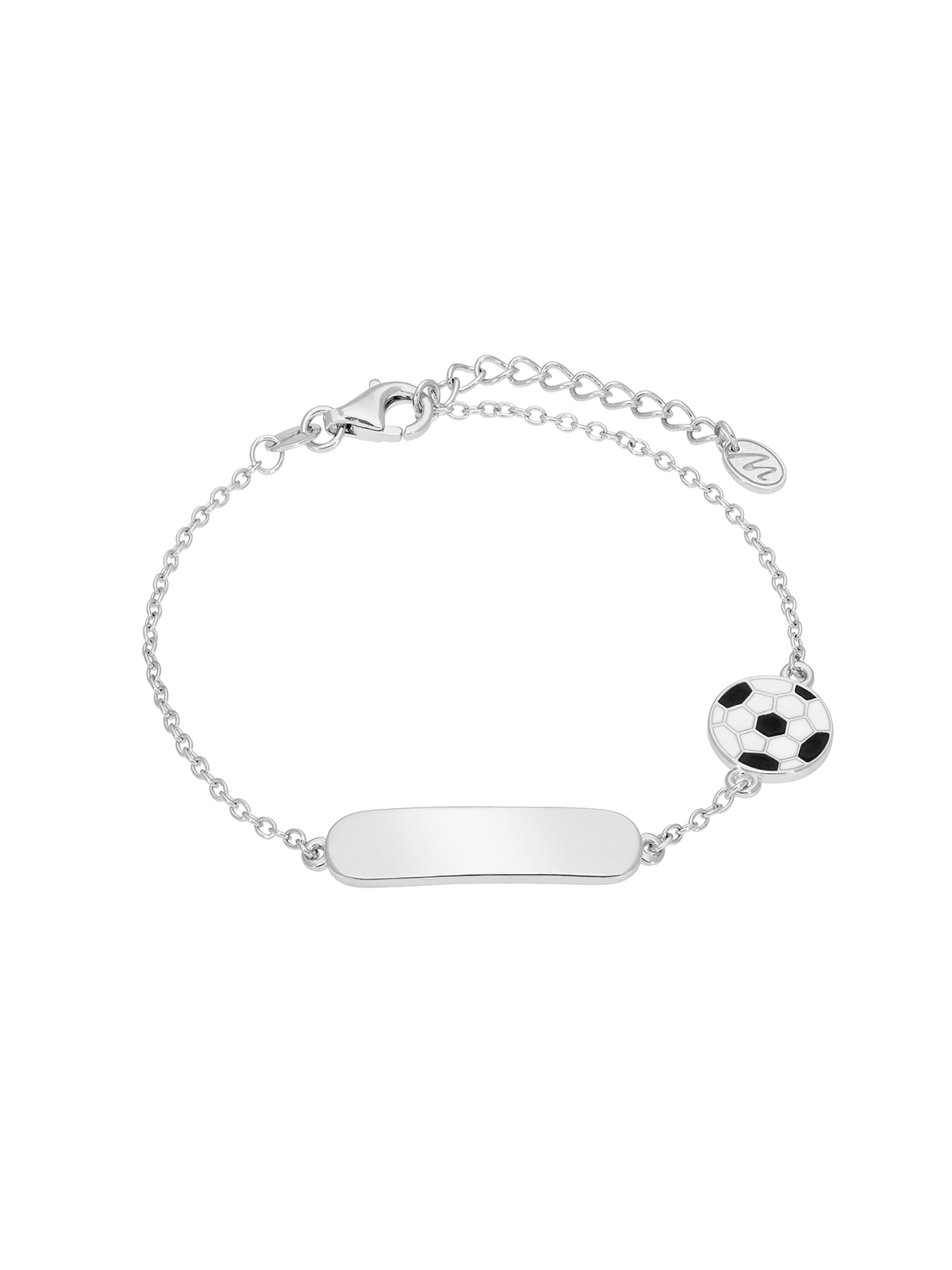 Pulsera Plata con Chapa y Balón D03703/AD