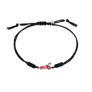 Pulsera Cordón negro y Coche de Carreras D03703/AF