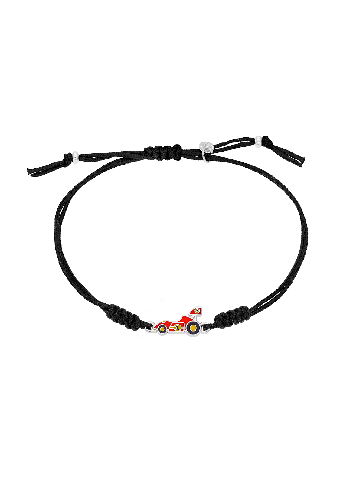 Pulsera Cordón negro y Coche de Carreras D03703/AF