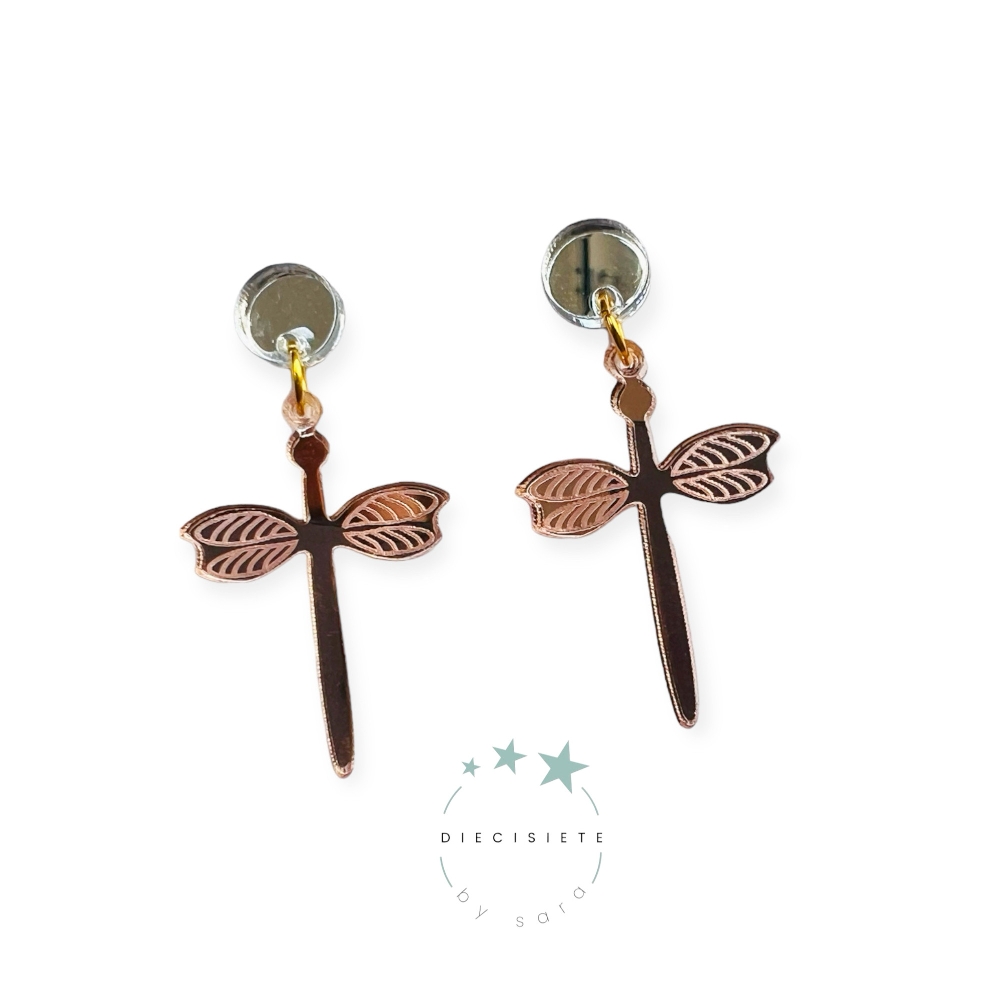 Pendientes Libelula Rose