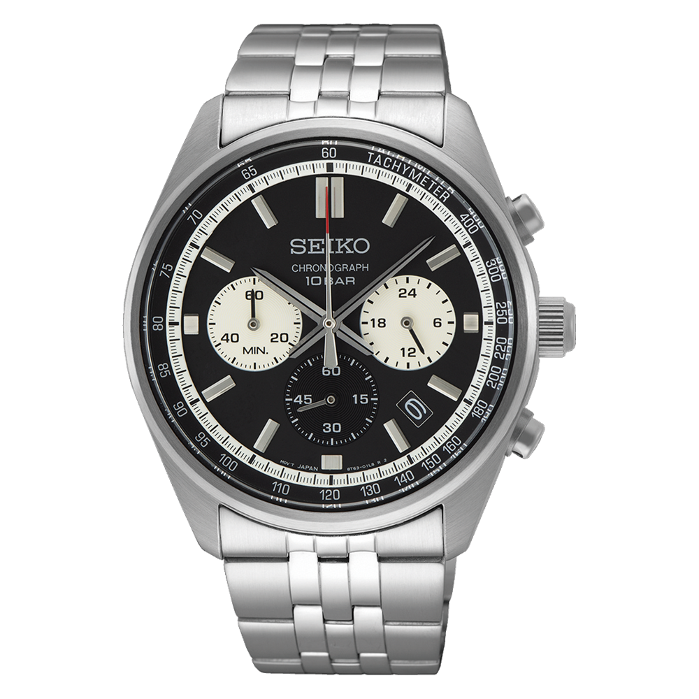Reloj Seiko Neón Sport Crono 41,5mm Esf Negro SSB429P1