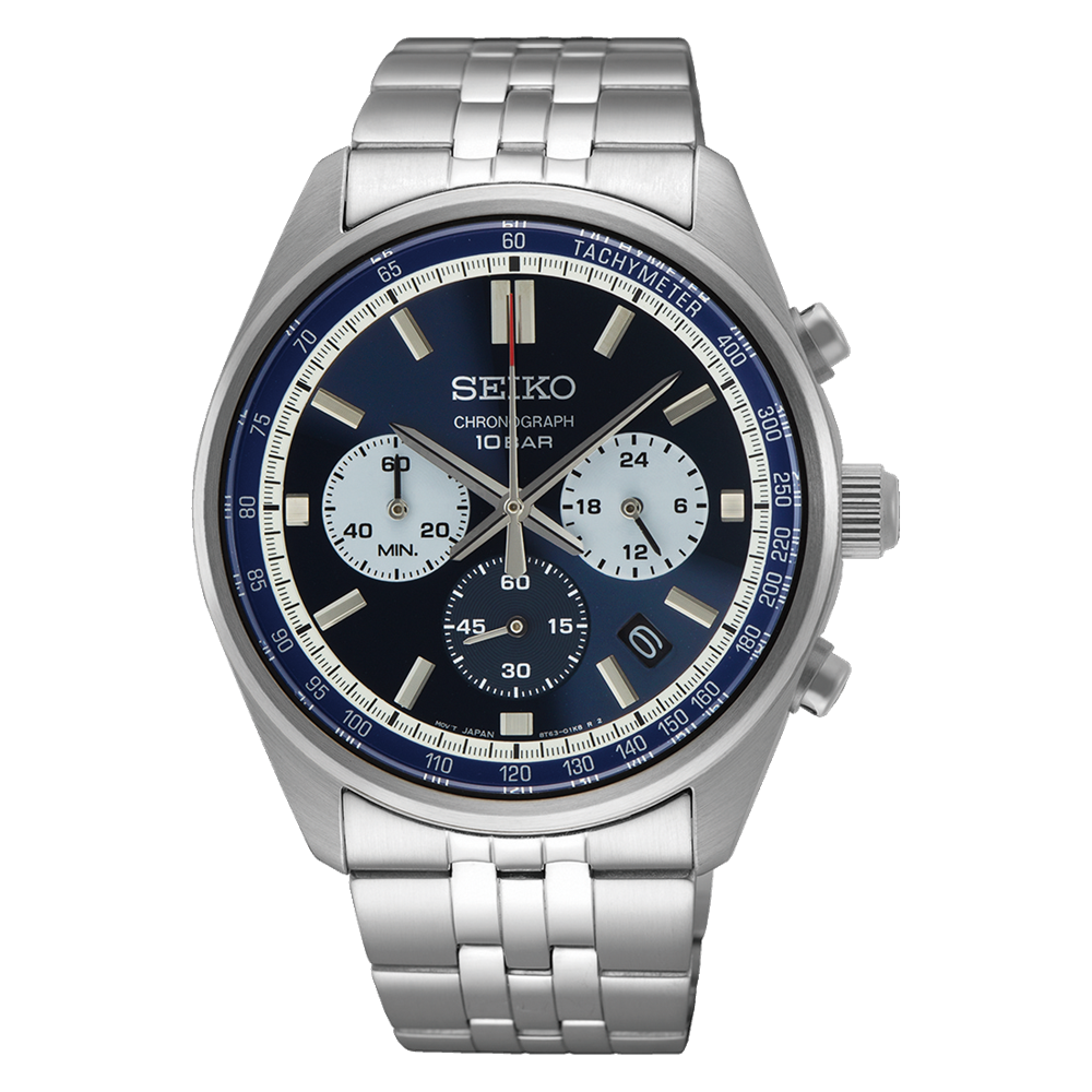 Reloj Seiko Neón Sport Crono 41,5mm Esf Azul SSB427P1