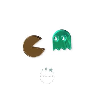 Pendientes Mini Come Cocos Dorado y Verde