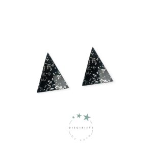 Pendientes Triangulo Glitter Negro