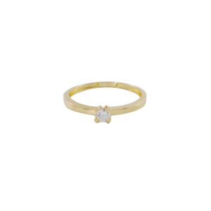 Solitario Aro Plano Oro Amarillo 18k 0,09 cts