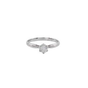 Solitario Oro Blanco 18k Garras 0,20cts