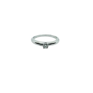 Solitario Oro Blanco 18k Garras 0,09cts