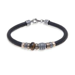 Pulsera  PLATADEPALO ADUSI de cuero liso MB158X