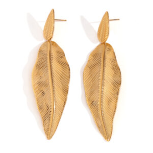 Pendientes en Acero Hojas