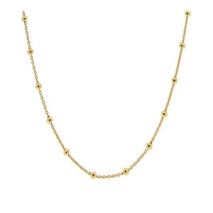 Cadena Plata Bolitas Intercaladas Gold