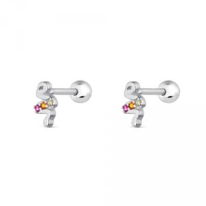 Piercing Plata Serpiente Piedras de Color