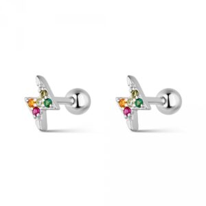 Piercing Plata Rayo Circonitas de Color