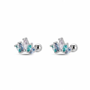 Piercing Plata Abanico Piedras de Color
